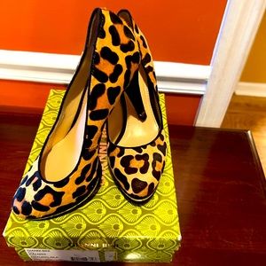 Leopard platform heels.